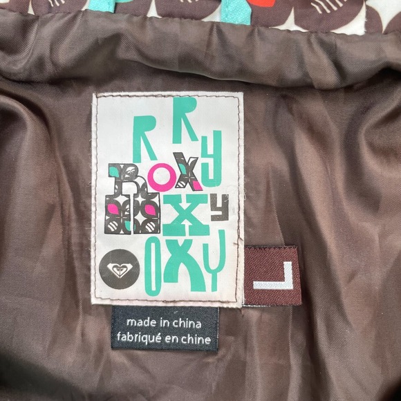 Roxy Jacket Women Large Green Lined Coat Insulated Hooded Snowboard Ski Full Zip - Picture 5 of 9